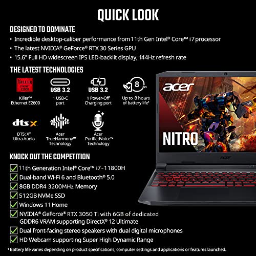 Acer Nitro 5 AN515-57-79TD Gaming Laptop _ Intel Core i7-11800H _ NVIDIA GeForceProduct