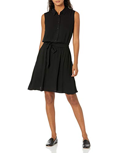 Amazon Essentials Women's Sleeveless Woven Shirt Dress